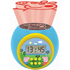 Lexibook Peppa Pig Réveil-projecteur, avec Fonction Alarme et répétition Snooze, veilleuse avec minuterie, écran LCD, à Piles, Bleu/Jaune, RL977PP - Publicité