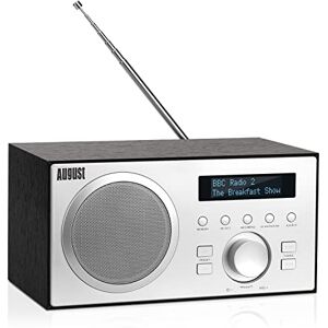 August Radio FM Dab+ Bluetooth Bois Secteur MB420 Radio numérique Terrestre Dab Plus MP3 Lecteur clé USB, Digital et Analogique HiFi Filaire Réveil Prise écouteur 3.5mm Ecran Noir - Publicité