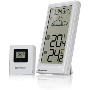 BRESSER Meteo Temp Station météo sans fil avec capteur extérieur et thermomètre avec affichage de la température pour intérieur et extérieur, prévisions météorologiques, avec pied rabattable et - Publicité