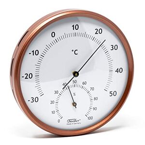 Fischer Thermo-hygromètre en acier inoxydable laqué 160 mm Thermomètre hygromètre analogique Cuivre Fabriqué en Allemagne - Publicité