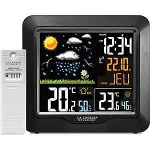 Horloge / Calendrier LCD - Digits blancs sur noir - Radio-pilotée