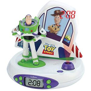 Lexibook -RP505TS Pixar Disney Toy Story Buzz Woody Radio réveil projecteur, Veilleuse intégrée, Projection de l'heure au Plafond, Effets sonores, à Piles, Blanc/Vert, RP505TS - Publicité