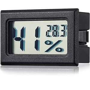 Frienda Mini Thermomètre Hygromètre LCD Moniteur Humidité Température Hygromètre Indicateur de Jauge d'Humidité Thermomètre d'Ambiance pour Serre, Voitures, Maison, Bureau, Noir - Publicité