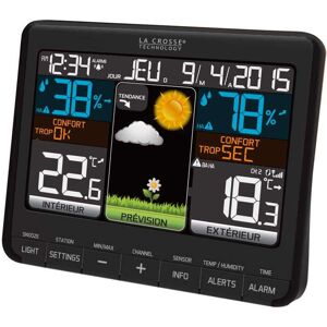 Station Meteo   Thermo/hygro LCD Couleur, alarmes, prise USB et 3 canaux LA CROSSE TECHNOLOGY WS6825