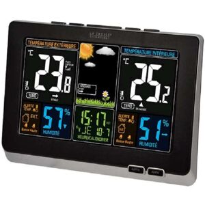 Station Meteo   Thermo/hygro LCD Couleur, alarmes et DCF77  WS6828-35.1129+piles