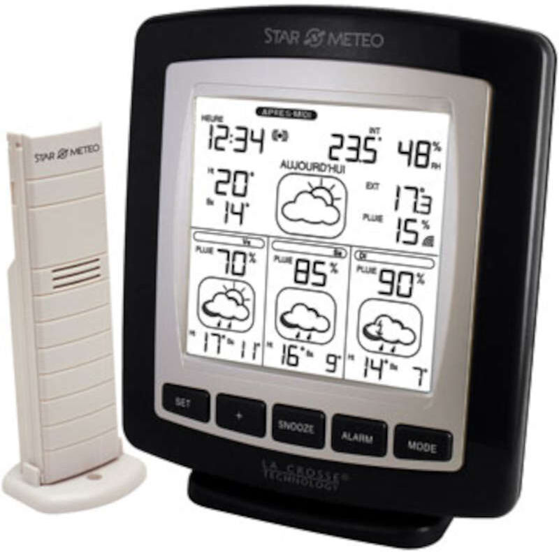 LA CROSSE TECHNOLOGY Station Météo  -STAR METEO- prévisions à 3 Jours + T° et %pluie LA CROSSE TECHNOLOGY WD4601