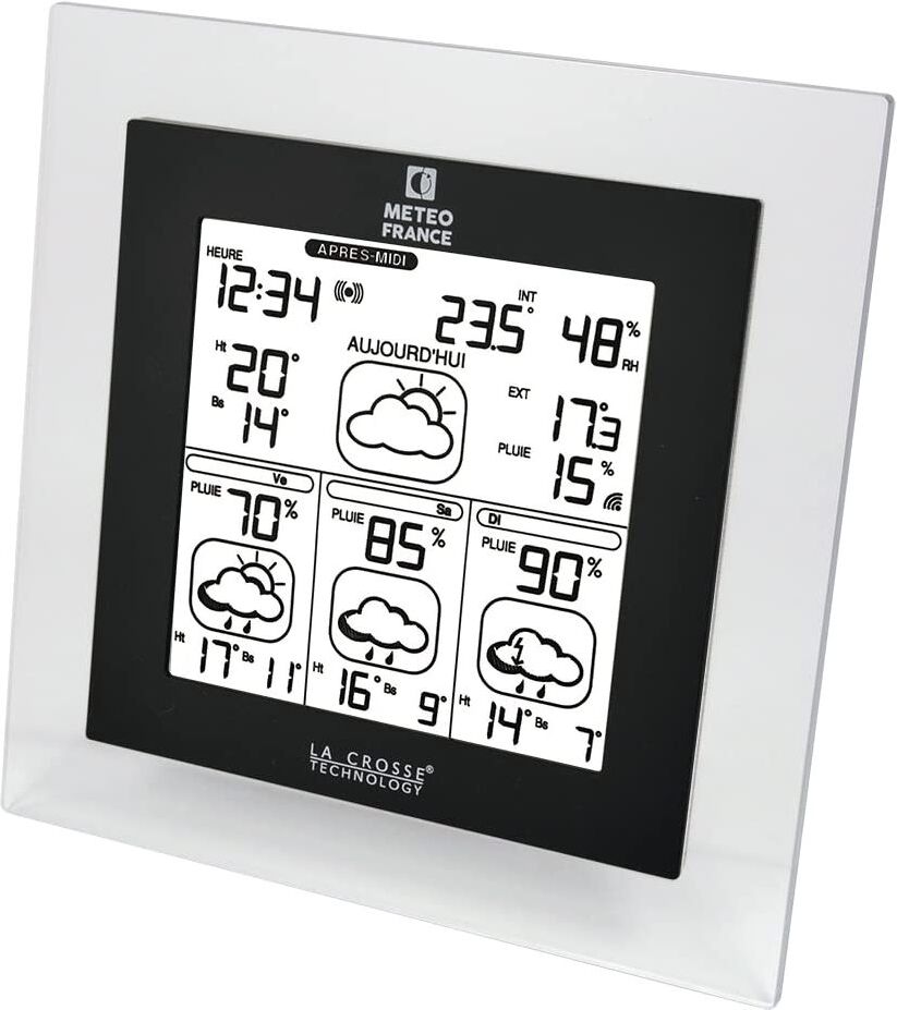 LA CROSSE TECHNOLOGY Station Météo  -METEO FRANCE- Design, prévisions à 3 Jours + T° et %pluie LA CROSSE TECHNOLOGY WD4603+2LR14+2LR6