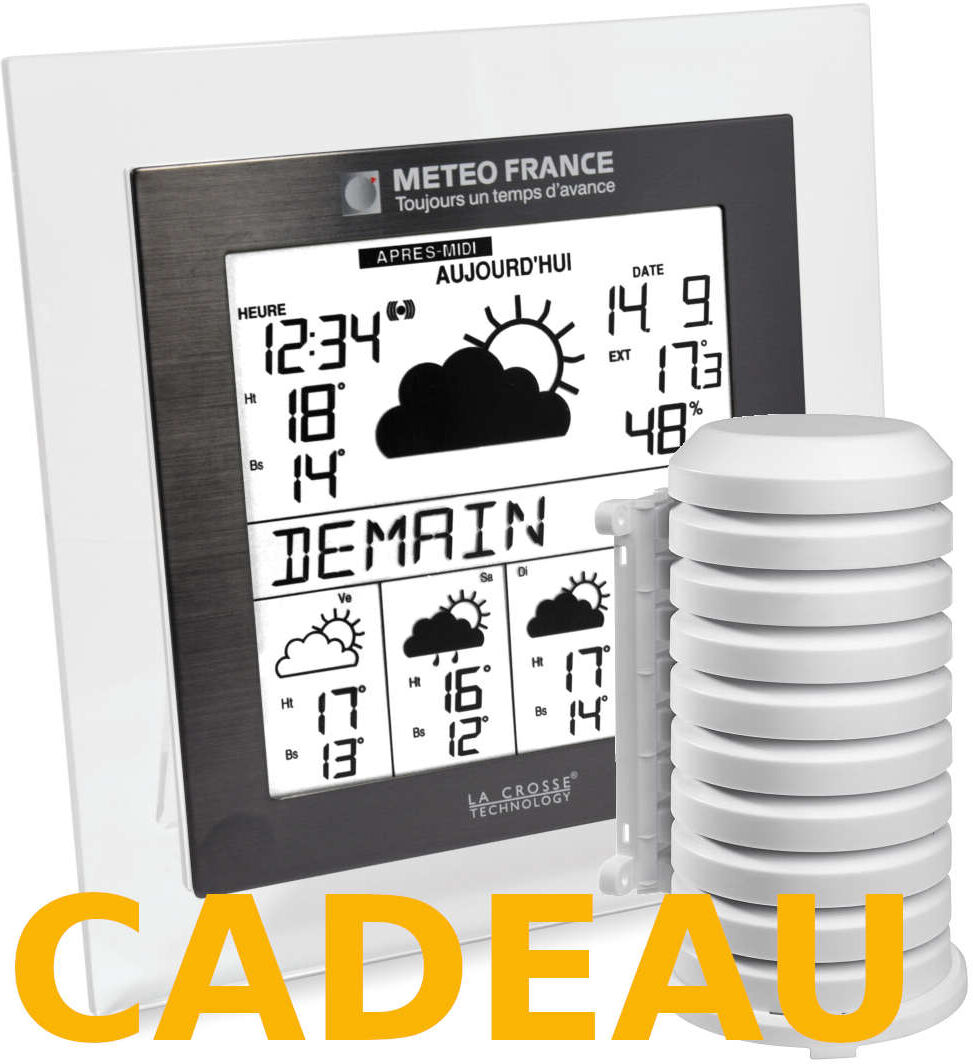 LA CROSSE TECHNOLOGY Station Météo  -METEO FRANCE-  prévisions à 4 Jours Design LA CROSSE TECHNOLOGY WD9542