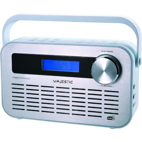 majestic dab-843 whal radiosveglia digitale radio dab+ / dab / fm funzione sveglia / snooze aux colore bianco - dab-843 whal