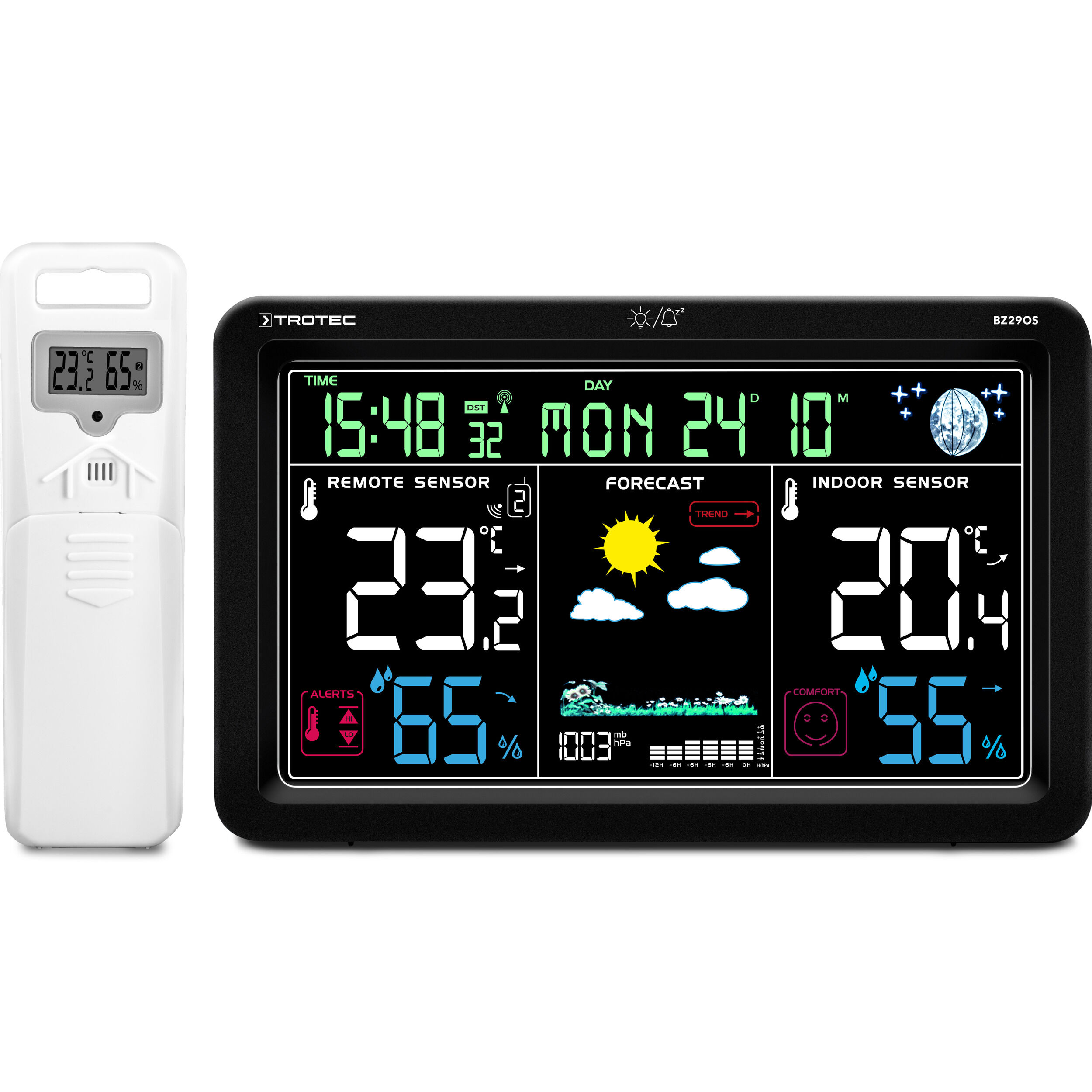 Trotec BZ29OS Stazione meteo radio digitale e monitor climatico con sensore esterno