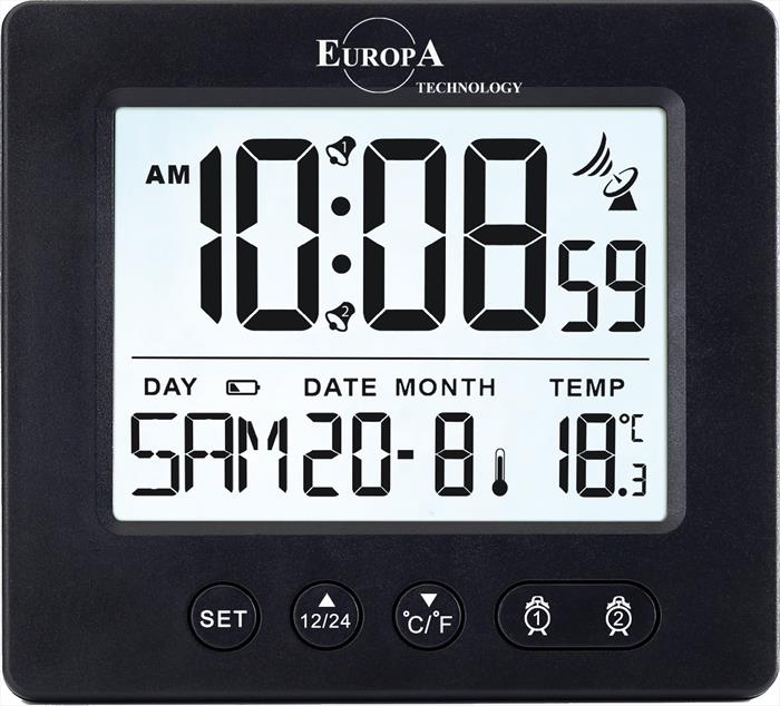 EUROPA TECHNOLOGY Sveglia Radio-controllata Dv 535 Rc-nero