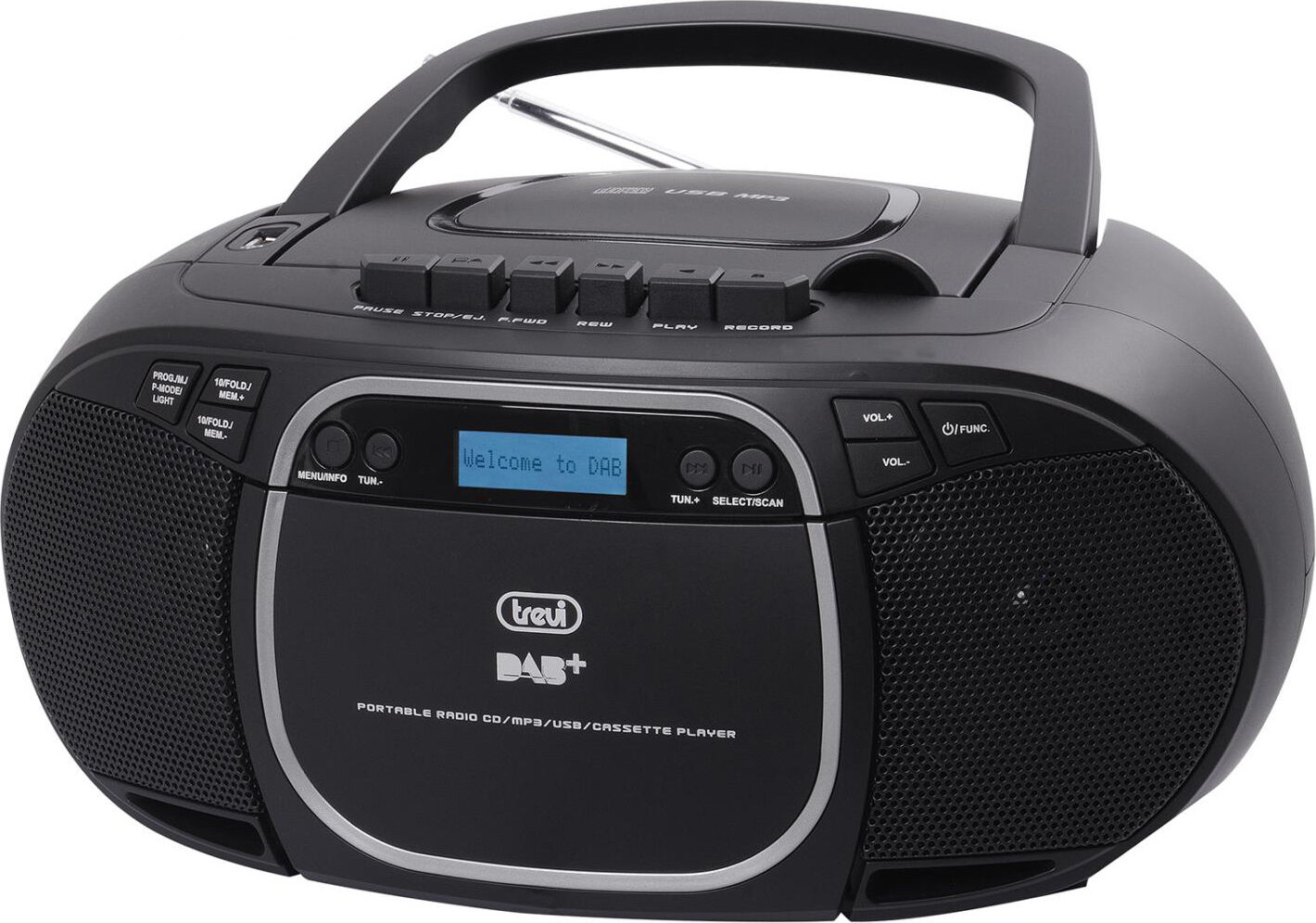 TREVI RADIO DAB 7F91 R NERA Radio Portatile Digitale DAB DAB+ FM RDS,  doppia sveglia