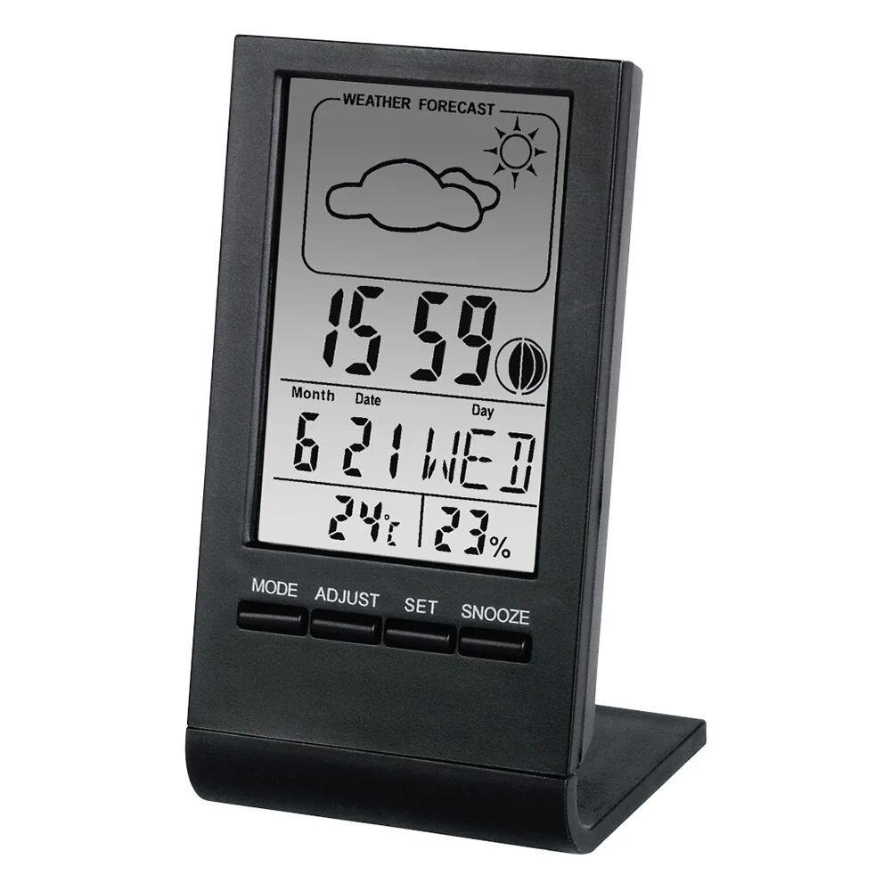 Hama Termometro LCD con igrometro TH-100,orologio, calendario,fasi lunari,previsioni del tempo
