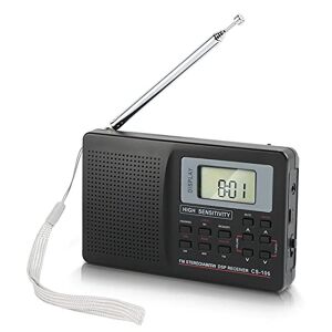 Radio meteorológica de bolsillo NOAA/AM/FM alimentada por 2 transistores  portátiles de emergencia AA con pantalla LCD, reloj despertador digital