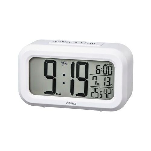 Hama RC 660 Radiogestuurde Wekker - Digitale Wekker met LED Display - Wit