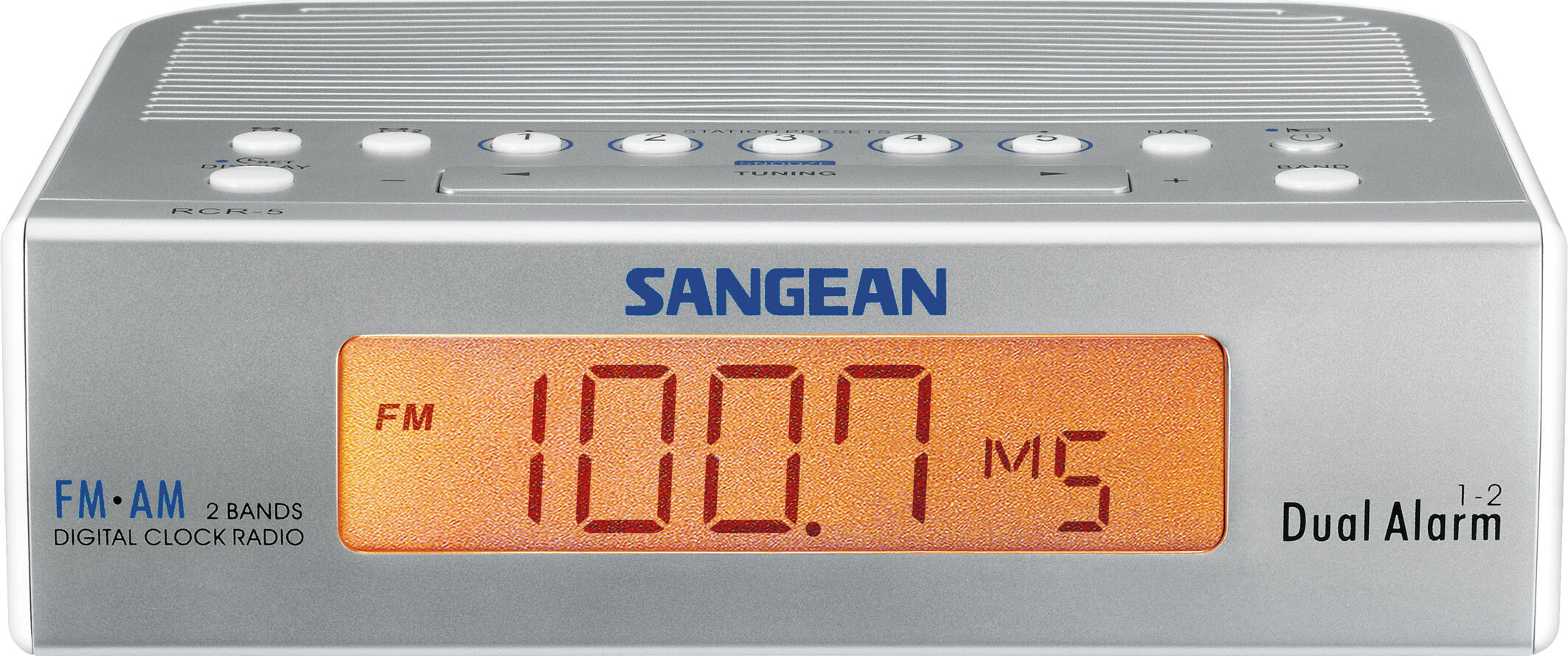 Sangean RCR-5, digitale klokradio, wit