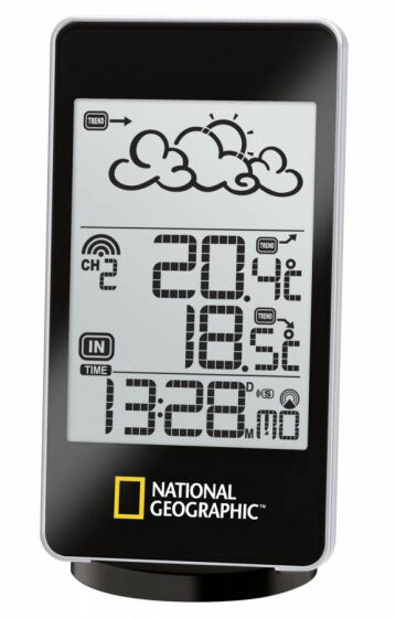 National Geographic weerstation 12,8 x 6,9 cm zwart 4 delig - Zwart