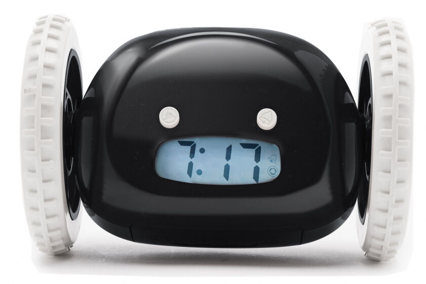 Clocky alarmklok op wielen 13,5 x 9 x 9 cm zwart - Zwart