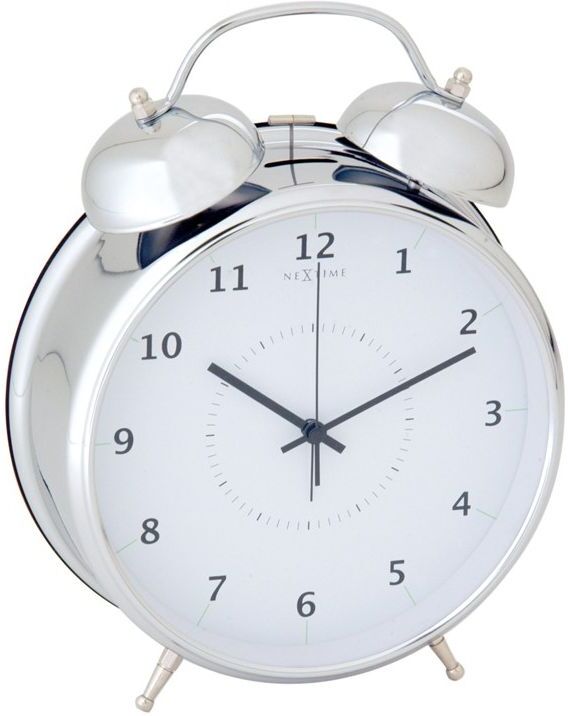 Nextime wekker Wake up large - Zilver - Wit