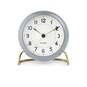 Arne Jacobsen Clocks AJ Station bordklokke 12 cm grå-hvit