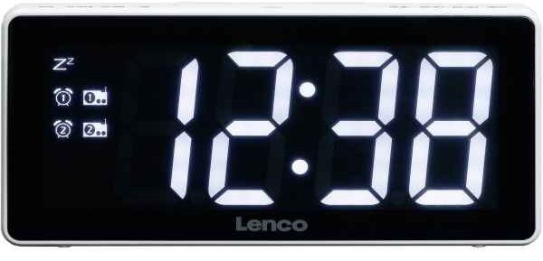 Lenco Rádio Despertador Cr 30 C/visor Xxl 3" (branco) - Lenco