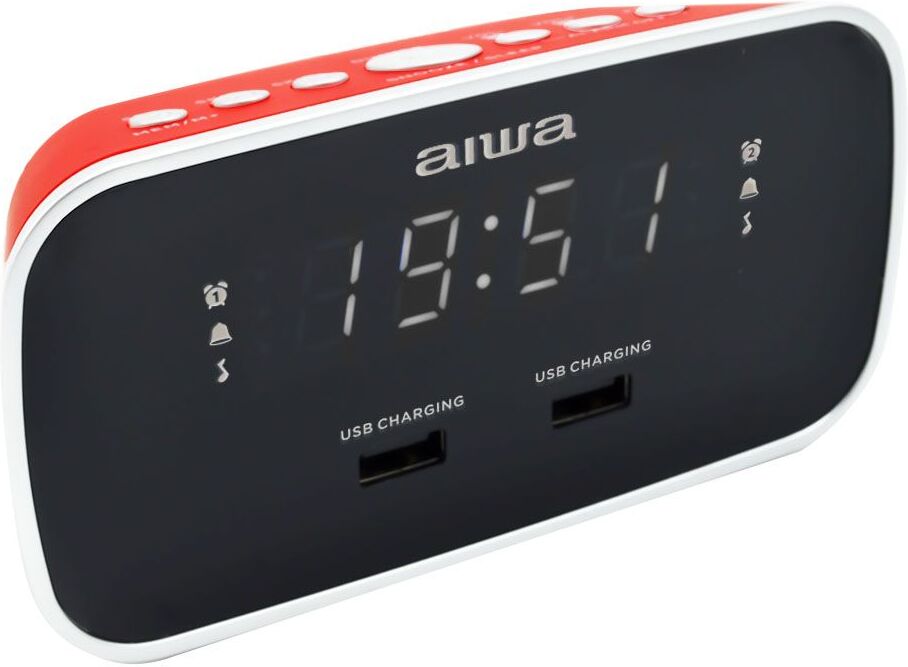 Aiwa Rádio Despertador Cru-19rd (vermelho) - Aiwa