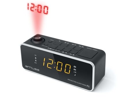 Muse Rádio Despertador M-188P (Preto - Alarme Duplo - Função Snooze - Pilhas)