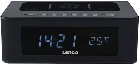 Lenco Rádio Despertador CR-580 (Preto - Digital - Função Snooze - Corrente)