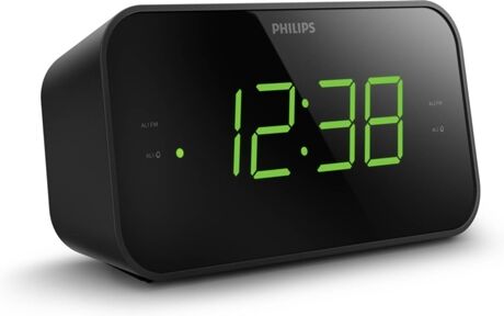 Philips Rádio Despertador TAR3306 (Preto - Digital - Alarme Duplo - Função Snooze - Bateria e Pilhas)