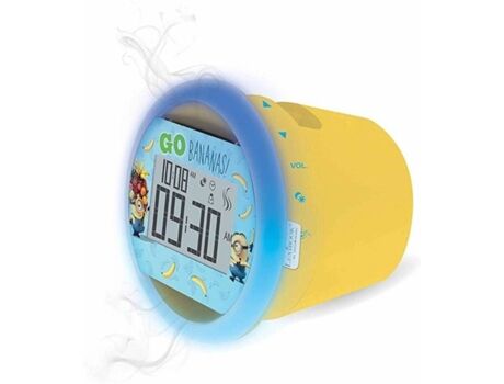 Lexibook Rádio Despertador Minions CS100DES Olfativo (Amarelo - Digital - Função Snooze - Pilhas)