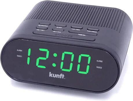 Kunft Rádio Despertador KTCR3846 (Preto - PPL - Alarme Duplo - Função Snoozer - Corrente)