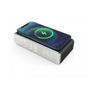 Maxmount Digital Väckarklocka Med Qi-Laddning Svart