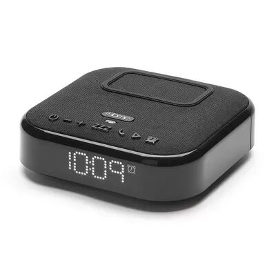 iHome iBTW22 Timebase II Dual Charging Bluetooth Alarm Clock with Wireless & USB Charging, Black