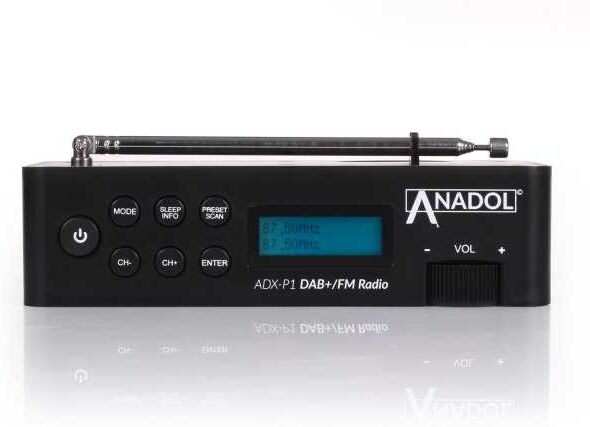 Anadol ADX-P1 FM-DAB+ Radio für digitale und analoge Sender tragbar mit Akku Schwarz