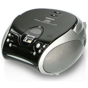Lenco SCD-24 - Tragbares FM-Radio mit CD-Player - Schwarz/Silber