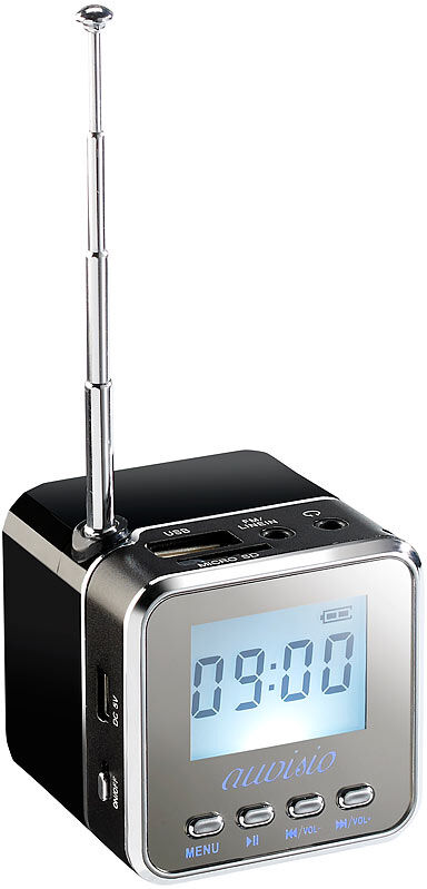 auvisio Mini-MP3-Station mit integriertem FM-Radio, USB-/SD-Karten-Slot, 8 W