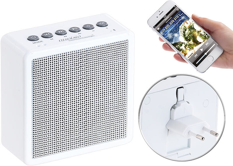 auvisio UKW-Steckdosenradio mit Bluetooth, Freisprecher, USB-Ladeport, AUX-in