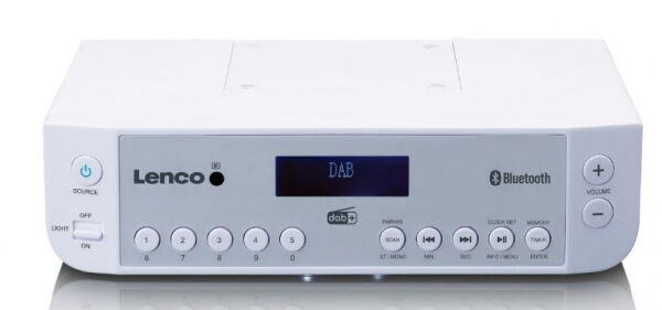 Lenco KCR-200WH - DAB+ / Bluetooth Küchenradio - Weiss