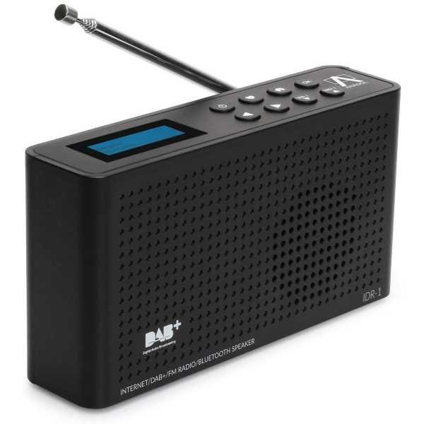 Anadol IDR-1 Internet Radio DAB+ FM-UKW Bluetooth Lautsprecher tragbar mit Akku Wlan LCD Schwarz