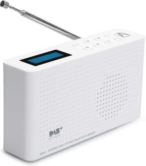 Anadol IDR-1 Internet Radio DAB+ FM-UKW Bluetooth Lautsprecher tragbar mit Akku Wlan LCD Weiss