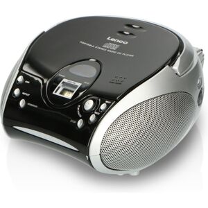 Lenco SCD-24 - Bærbar radio CD-afspiller med AUX udgang - Sort/Sølv