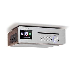 Auna Radio Portatil Pequeña con CD para Casa de 3W, Boombox FM+ Radio con  Bluetooth + AUX Sonido Estéreo, Pantalla LED y Luces, con Asa, Transistores