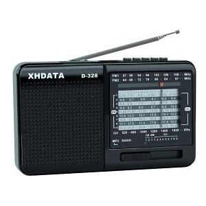 XHDATA D-328 Poste Radio Transistor Radio Portable Lecteur MP3 Support TF Carte FM AM SW Radio Pleine Bande (Noir) - Publicité