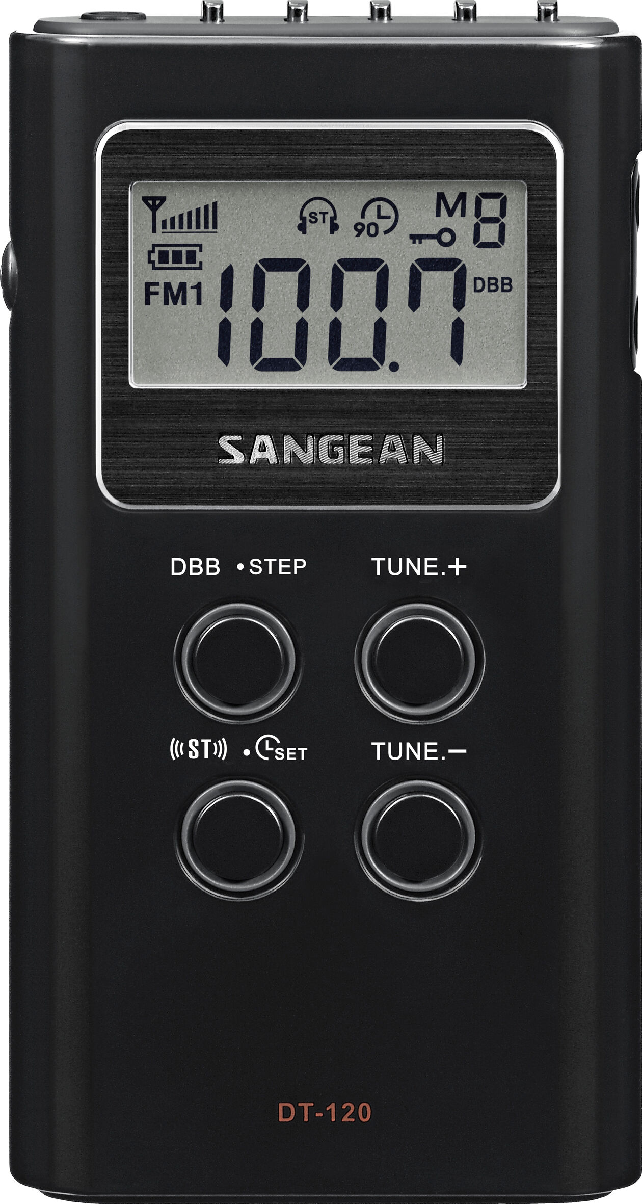 Sangean DT-120, pocket radio PLL, zwart