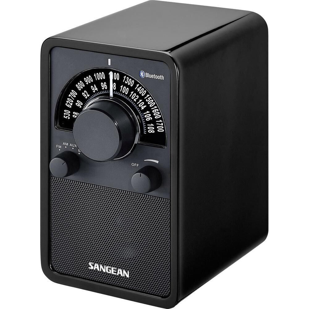 Sangean WR-15 BT, retro radio, BT, highgloss zwart