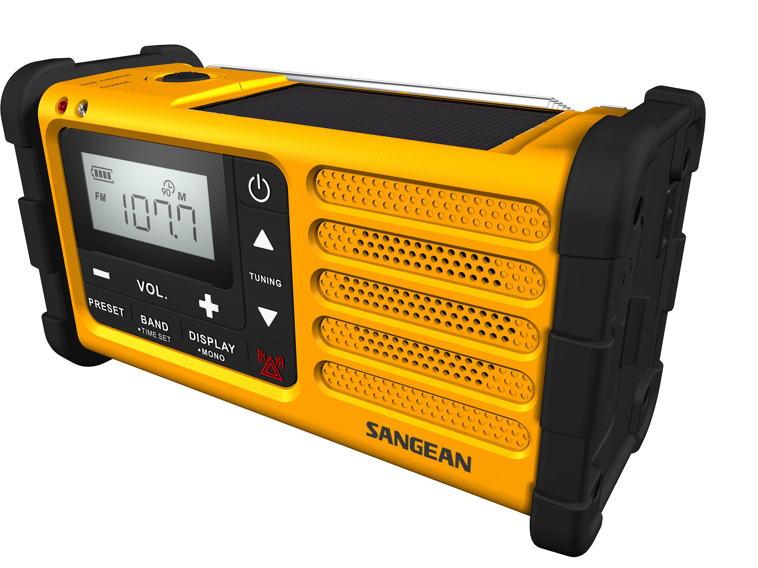Sangean MMR-88 DAB+, dynamo radio FM/AM, DAB+, solar, geel
