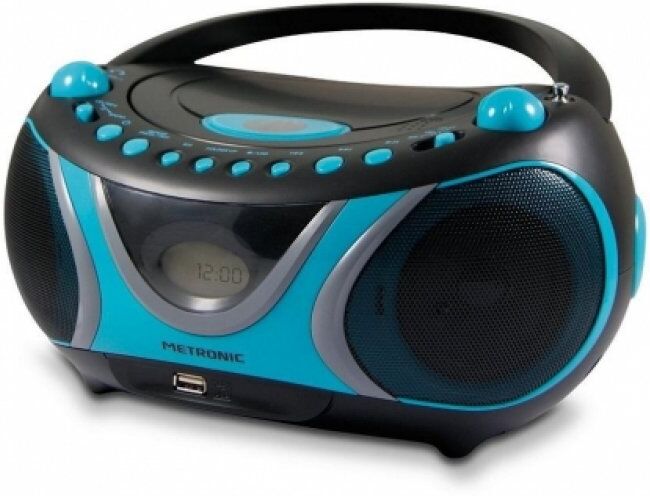 Metronic leitor cd mp3 com usb /fm azul