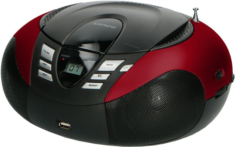 Lenco Rádio Portátil Scd 37 C/ Leitor De Cds E Usb (vermelho) - Lenco