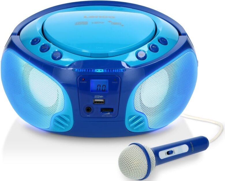 Lenco Rádio Portátil Scd 650 C/ Leitor De Cds E Usb + Microfone (azul) - Lenco
