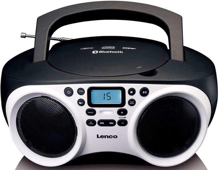 Lenco Rádio Portátil Scd 501 C/ Leitor De Cds / Mp3 E Bluetooth (branco) - Lenco